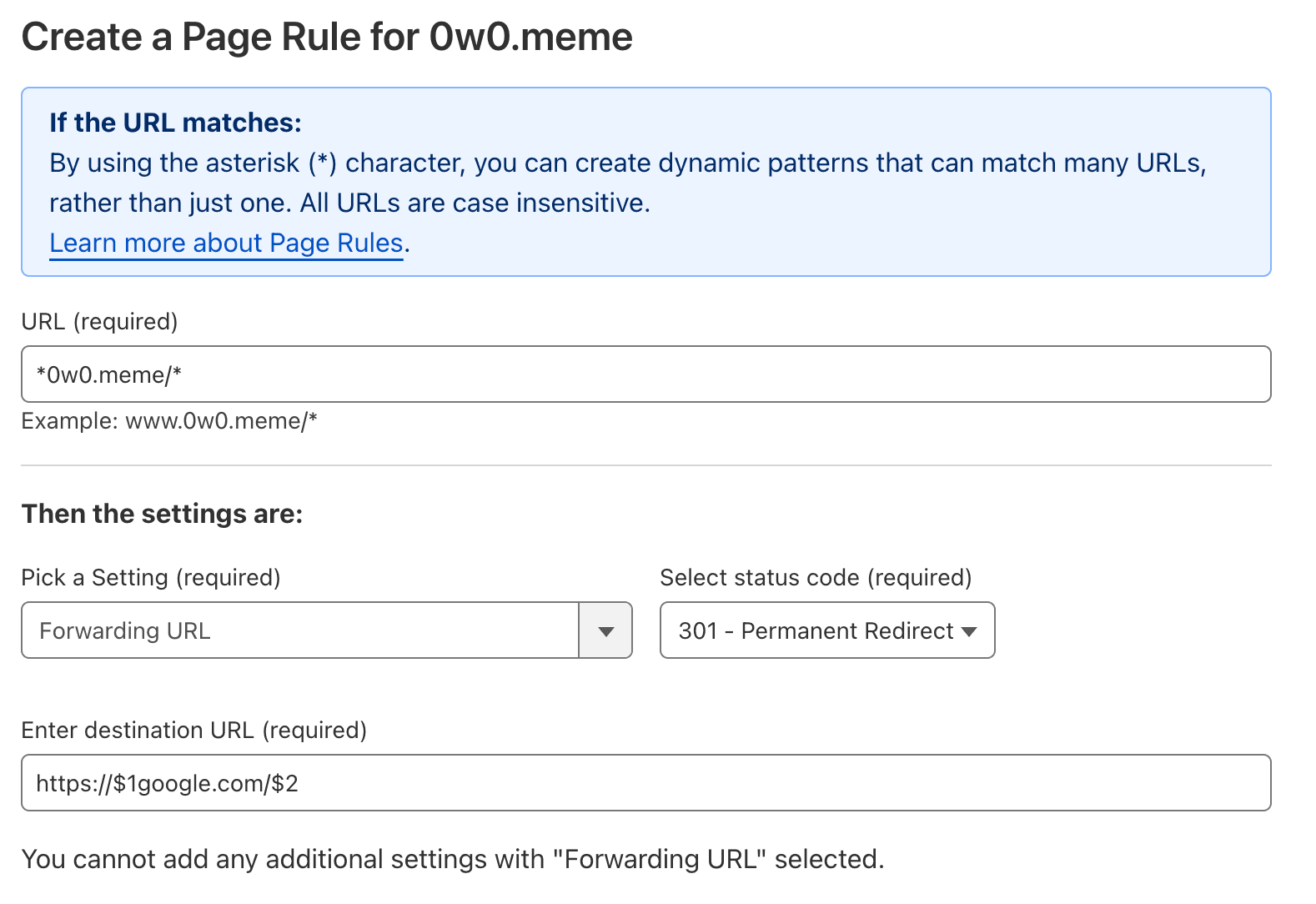 Cloudflare Page Rules Migration Notes (w/ Forwarding URL)